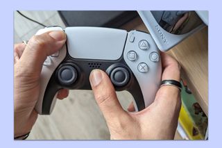 A series of images showing how to connect a PS5 DualSense controller to the Nintendo Swich using the 8BitDo Wireless USB adapter.
