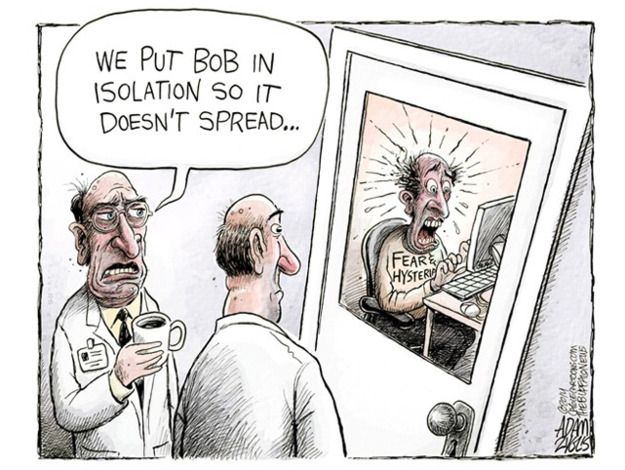 Editorial cartoon Ebola news panic health