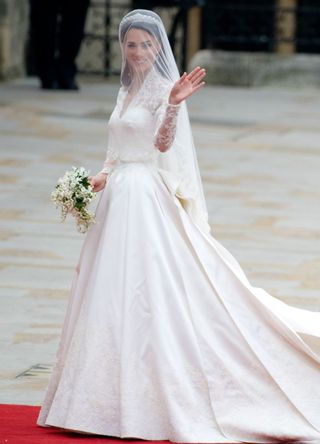 Kate Middleton in her wedding dress