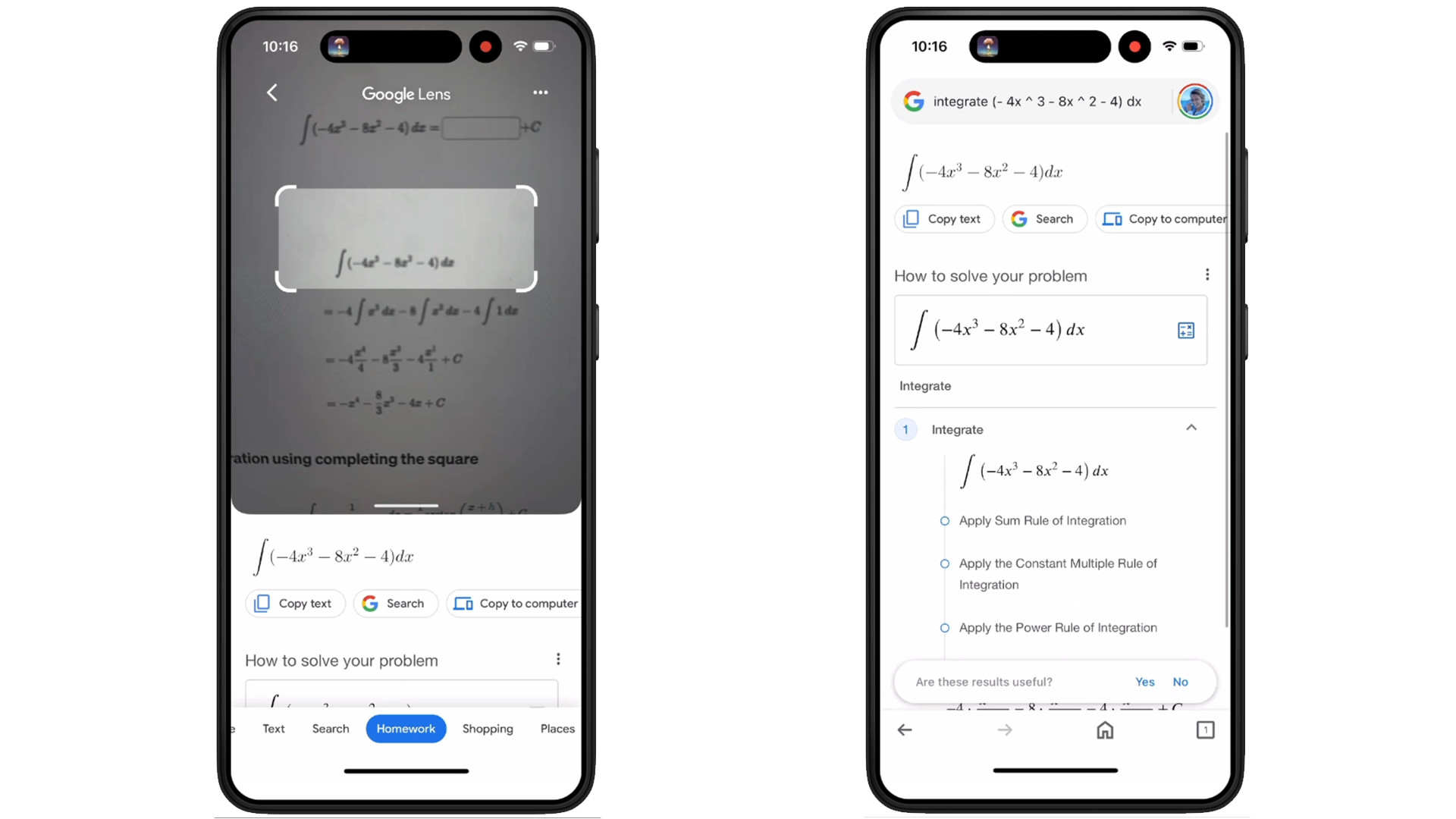 Google Search's new math tutor on mobile