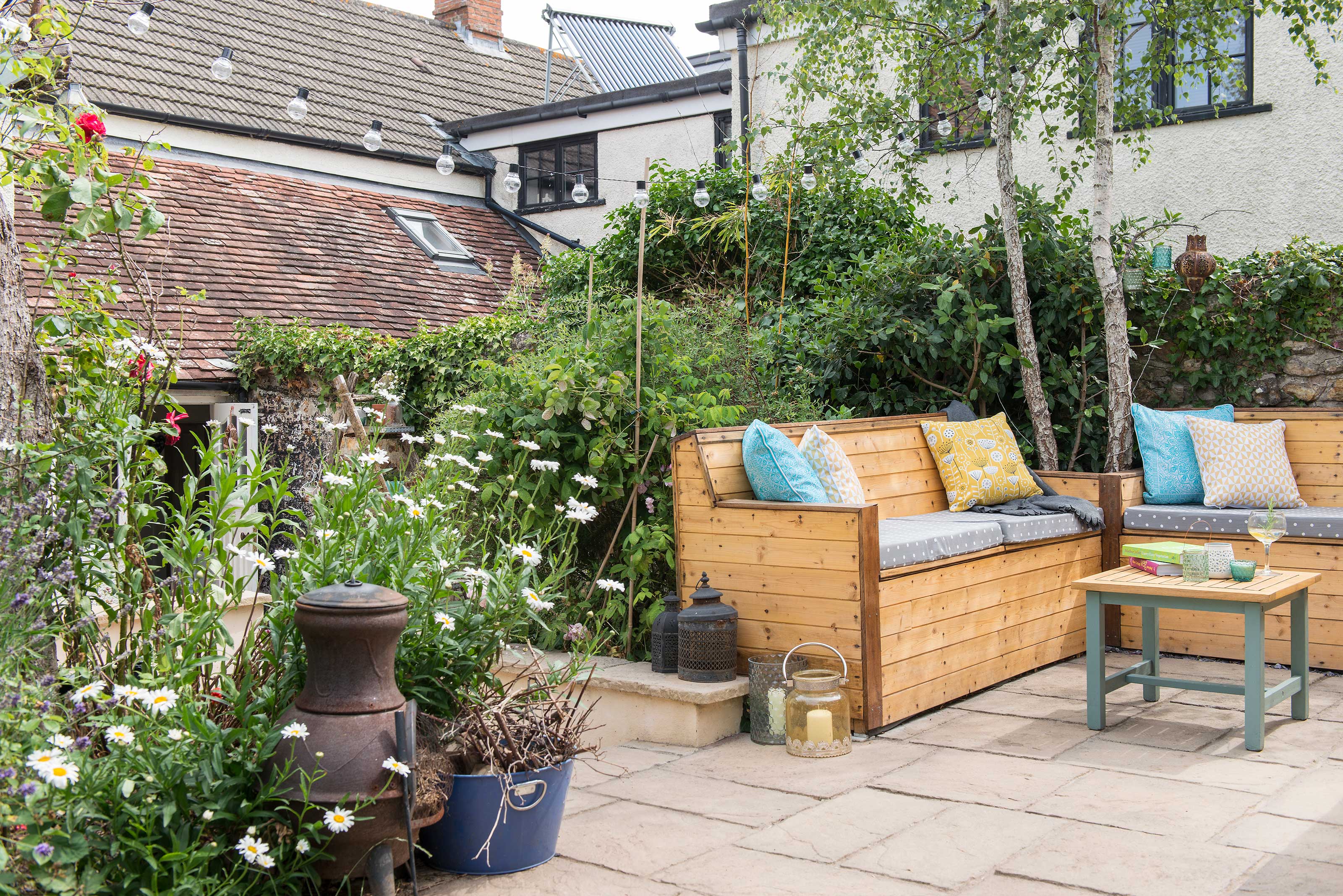 outdoor living area on patio