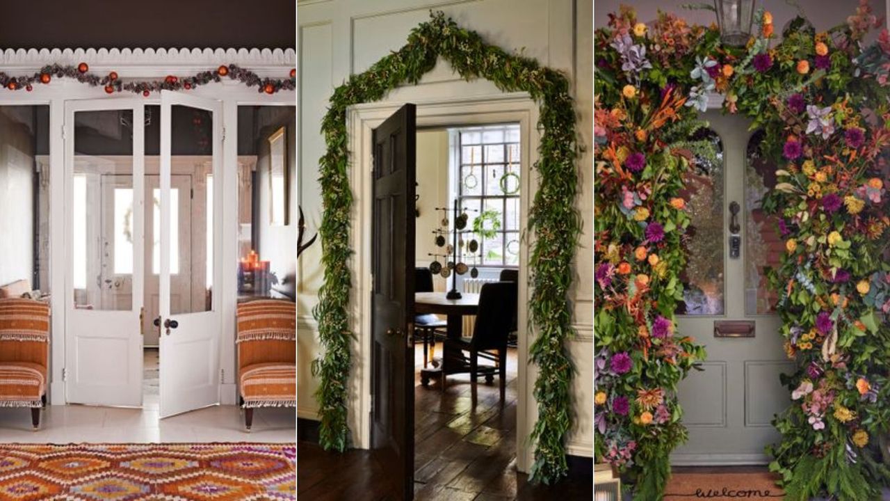 How to hang a garland around your door