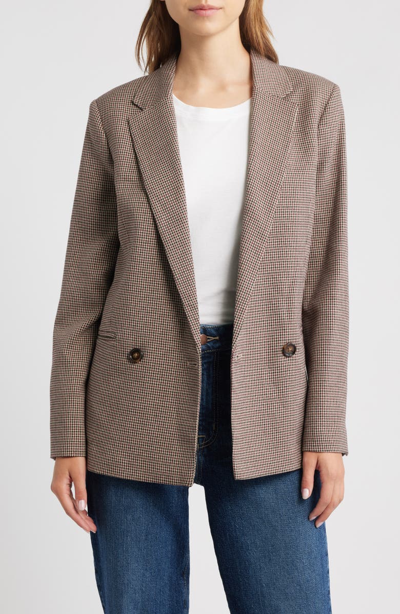 Houndstooth Double Breasted Blazer