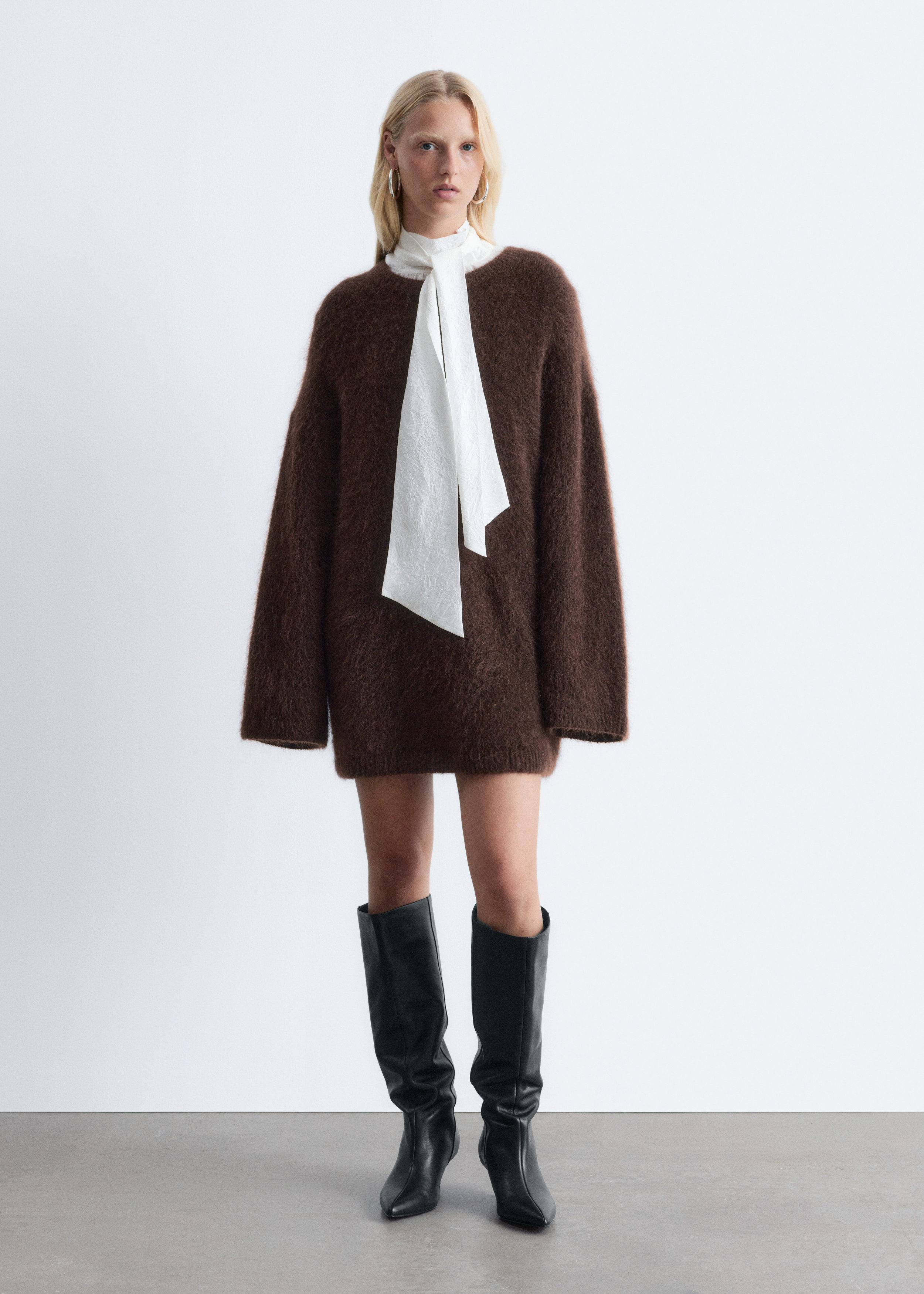 Kitten Heel Leather Knee Boots