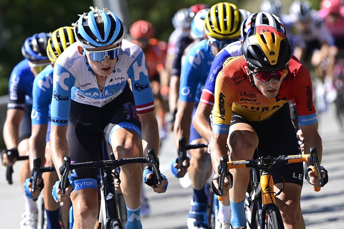 Tour de France 2020 - 107th Edition - 18th stage Meribel - La Roche sur Foron 175 km - 17/09/2020 - Krists Neilands (LAT - Israel Start-Up Nation) - Pello Bilbao (ESP - Bahrain - McLaren) - photo Peter De Voecht/PN/BettiniPhoto&Acirc;&copy;2020