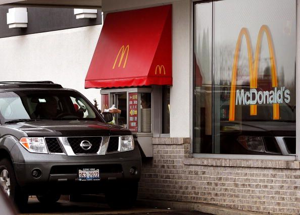 A McDonald&amp;#039;s drive-thru window.