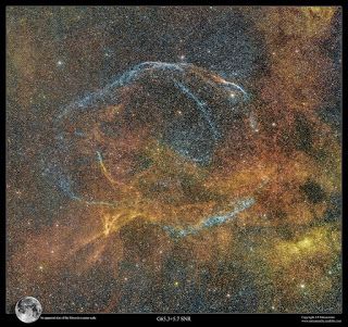 The supernova remnant G65.3+5.7, as imaged by J-P Metsavainio.