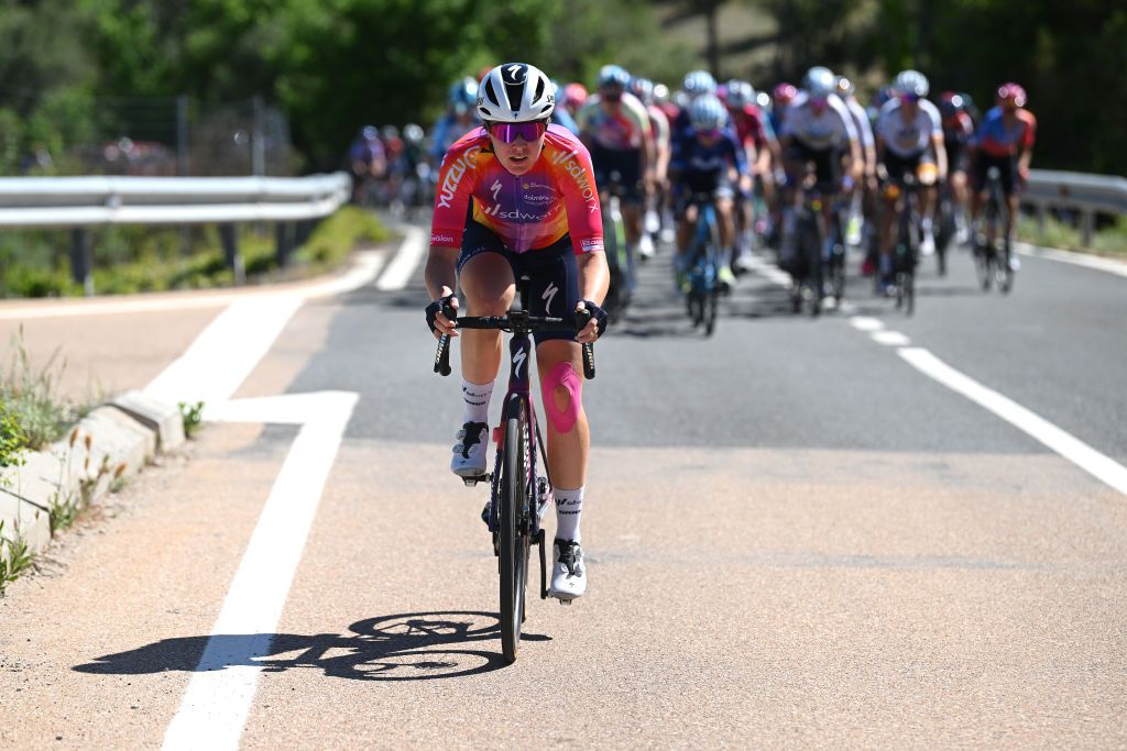 GUADALAJARA SPAIN MAY 04sof The Netherlands and Team SD Worx competes during the 9th La Vuelta Femenina 2023 Stage 4 a 1331km stage from Cuenca to Guadalajara UCIWWT on May 04 2023 in Guadalajara Spain Photo by Dario BelingheriGetty Images