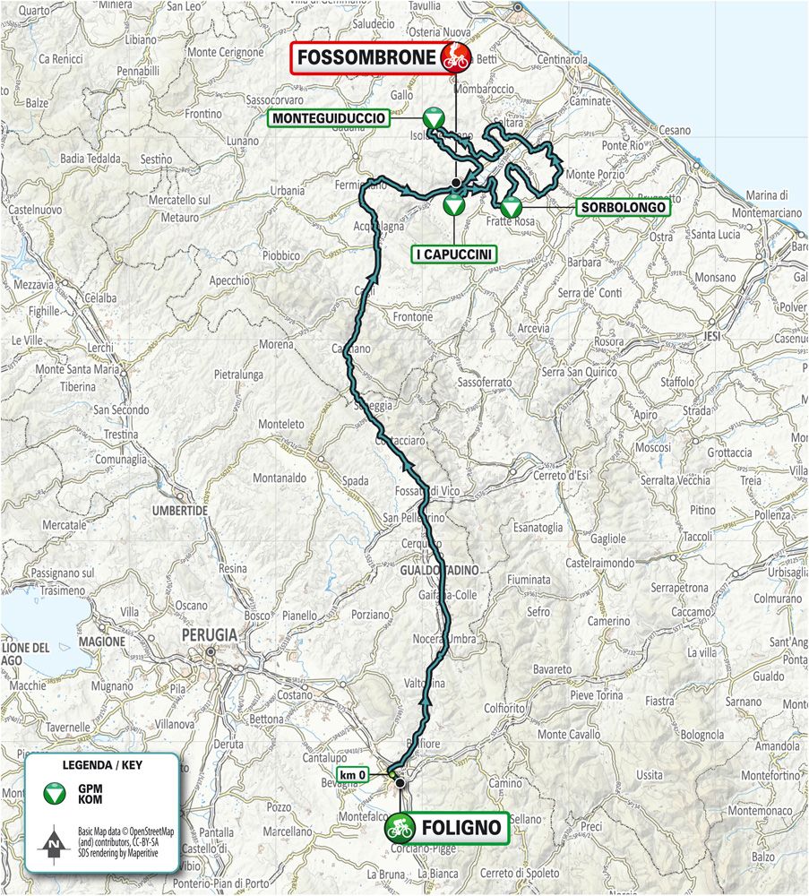 Stage 4 of the 2019 Tirreno-Adriatico is a long haul north