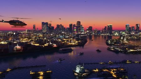 GTA 6 image grab showing the vast expanse of Vice City at night