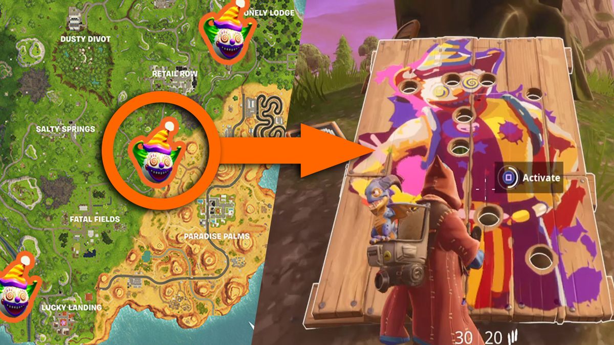 kingdom test 3 hearts Where locations Fortnite Clown the to all find Board