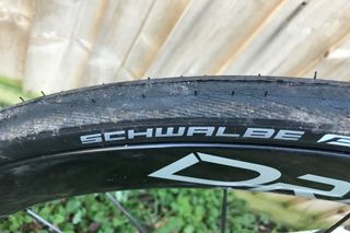 Image shows the Schwalbe Durano Plus which is one of the best winter tires for road cycling
