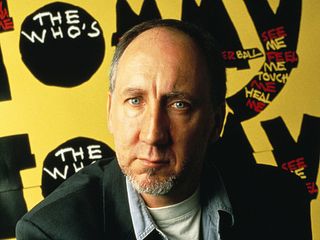 The Who legend pictured next to a Tommy hoarding in the early 1990s