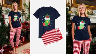 Personalised Christmas Stocking Womens Pyjamas by Dollymix women's Christmas pyjamas 2023