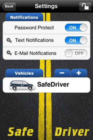 Safe Driver app screenshot