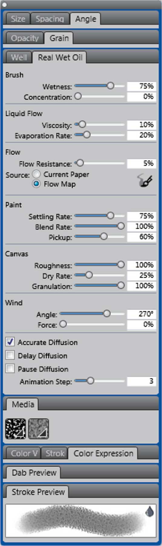 It’s all about the brushes in Painter X3, and with the advanced brush controls panel it’s easy get your brush settings just right