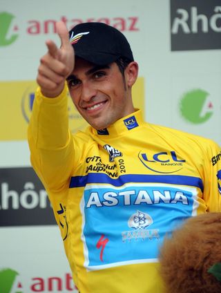 Alberto Contador wins Criterium du Dauphine 2010, prologue