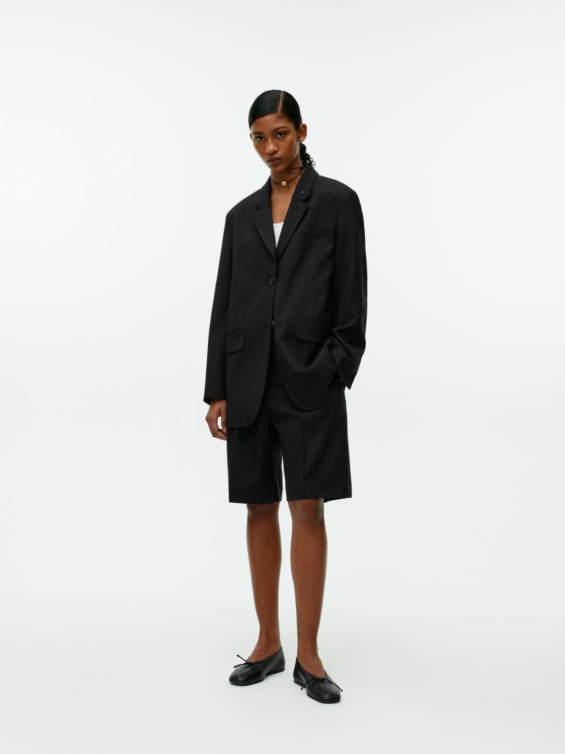 Oversized Wool Hopsack Blazer