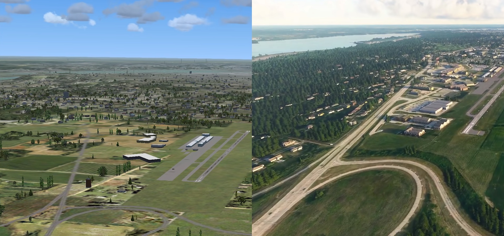 Microsoft Flight Simulator X vs 2020 airport comparison