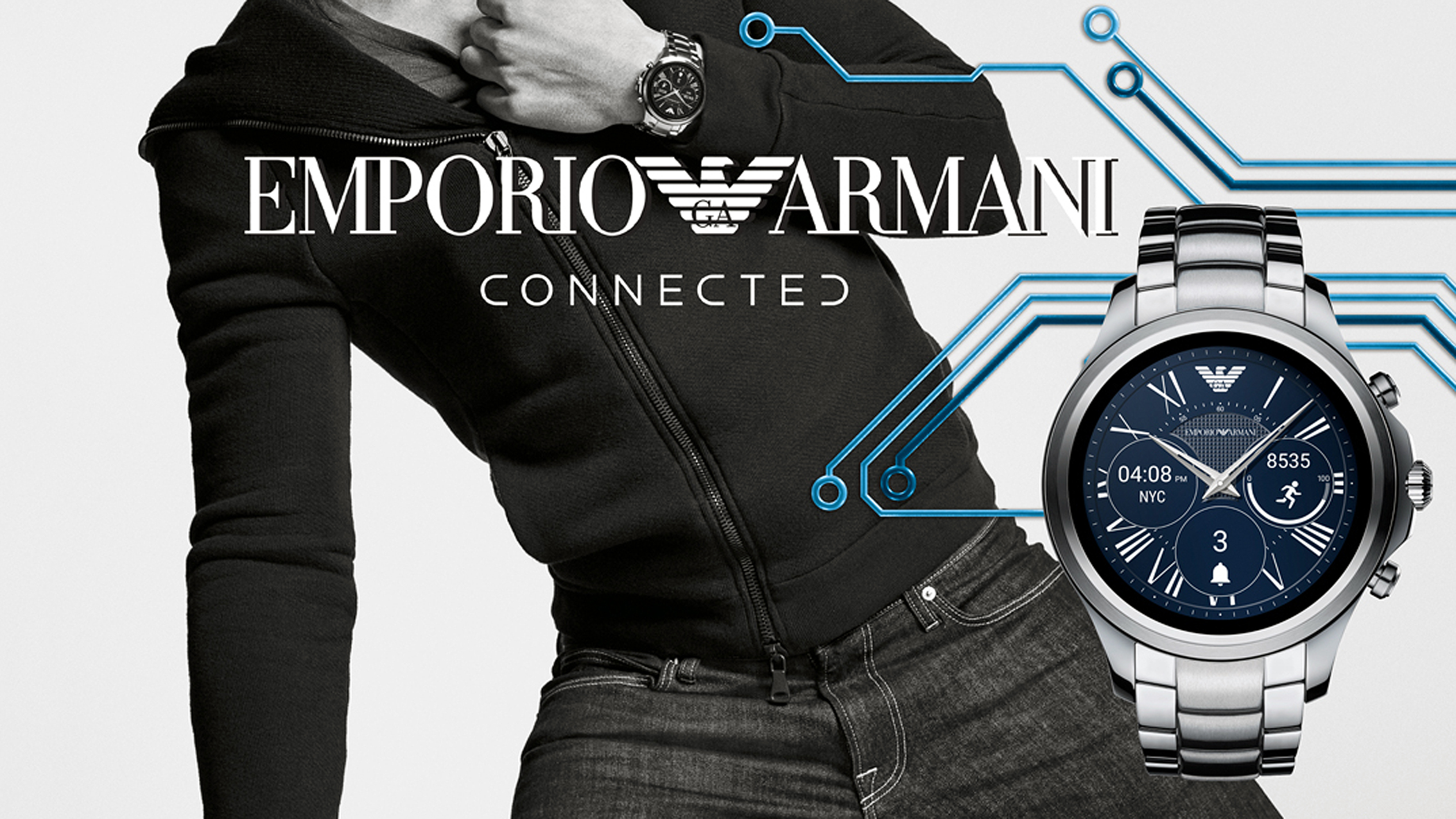 armani touch screen watch