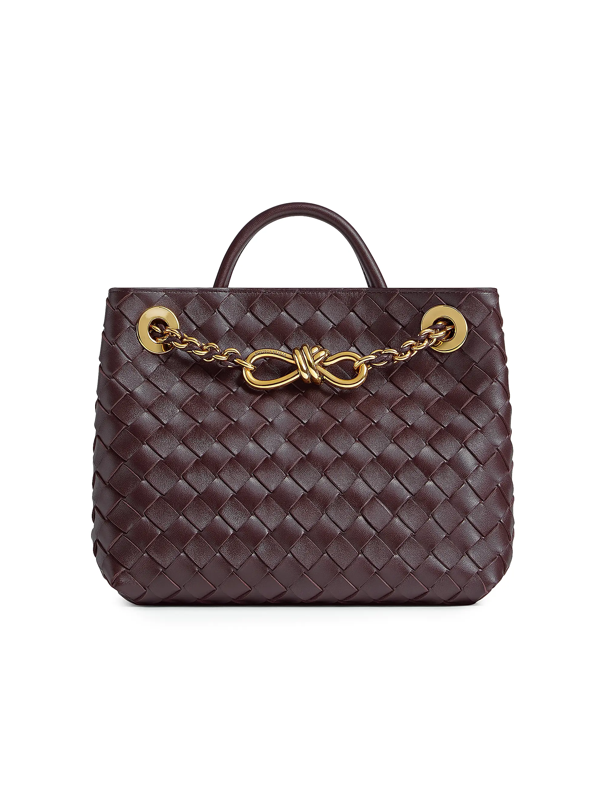 Small Andiamo Intrecciato Leather Top-Handle Bag