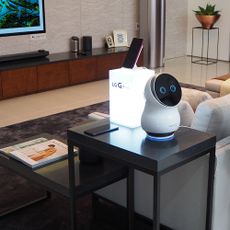 room with LG CLOi home robot