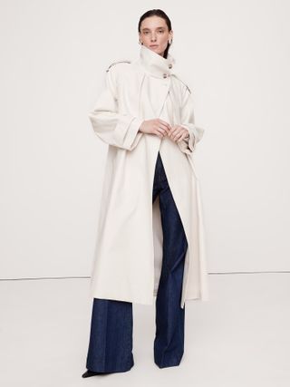 Banana Republic Oversized Italian Twill Trench Coat 