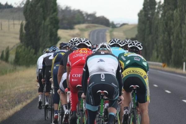 Stuart O'Grady at the back of the bunch on a long training ride