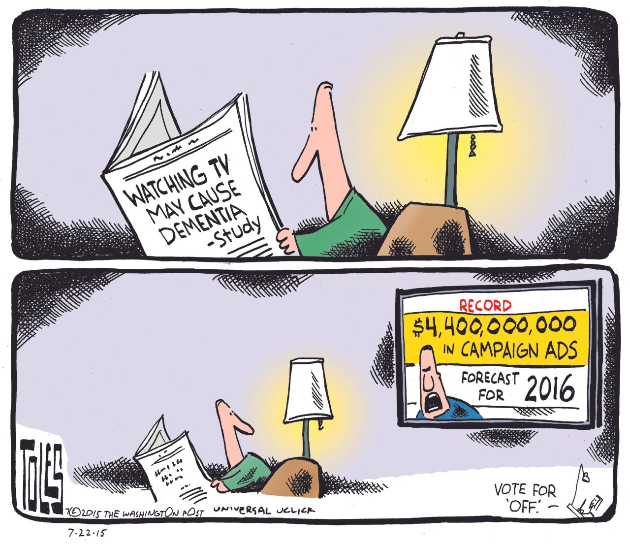 Political cartoon U.S. Campaign Ads