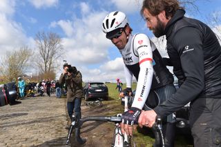 Fabian Cancellara (Trek) crashed out of E3 Harelbeke