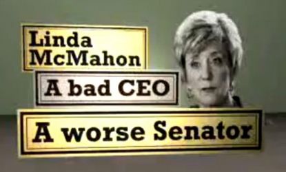 A new Democratic campaign ad claims to offer the "real story" of how Republican Senate candidate Linda McMahon ran the World Wresting Entertainment.