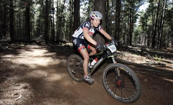 Amanda Sanderson on her last lap in the 7+5 category