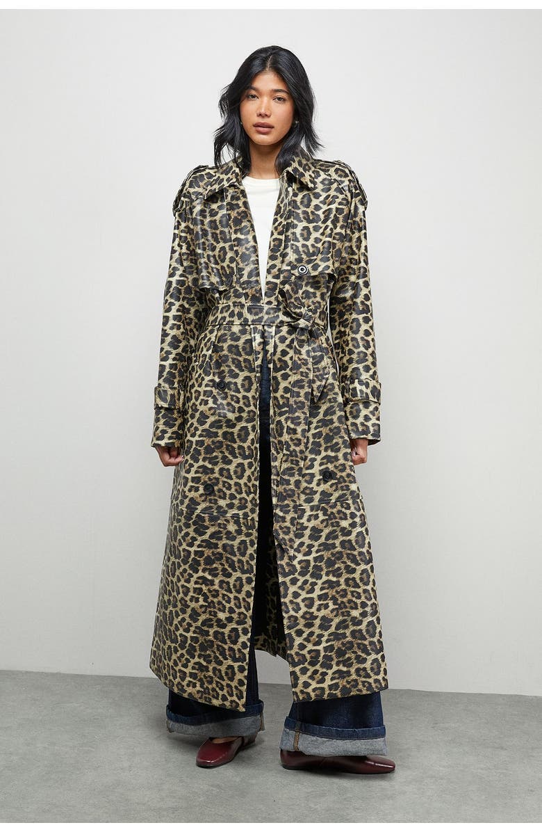 Leopard Print Trench Coat