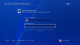 PS4 screen add 2-step now