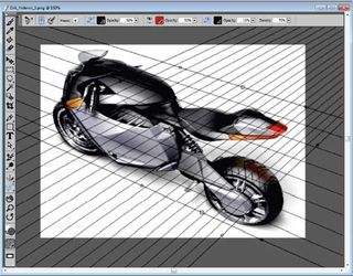 For Erik Holman’s digital painting of a motorcycle, the artist uses Painter X3’s new perspective guides to get the dimensions spot on