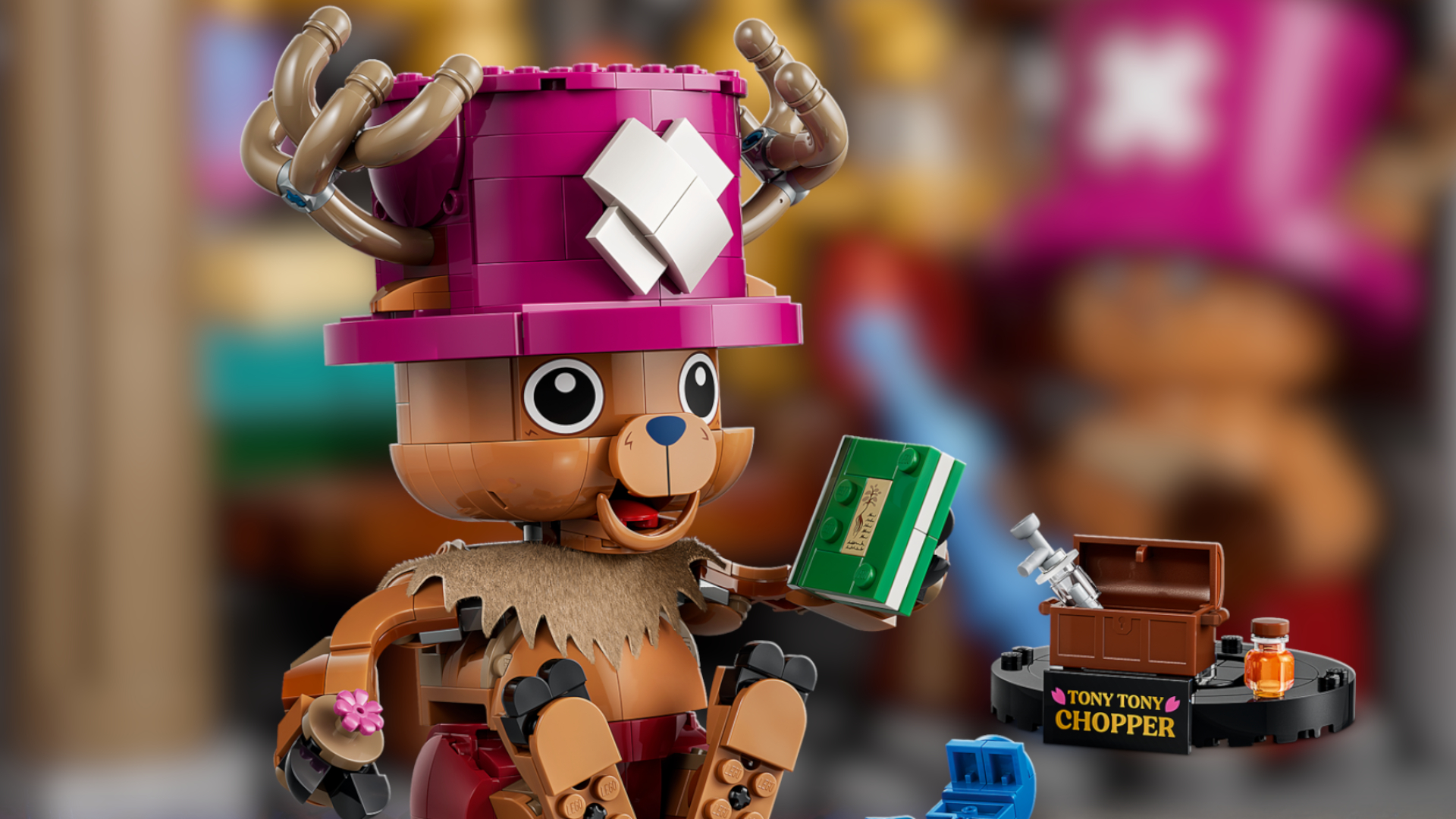 Lego Tony Tony Chopper set on a blurred background
