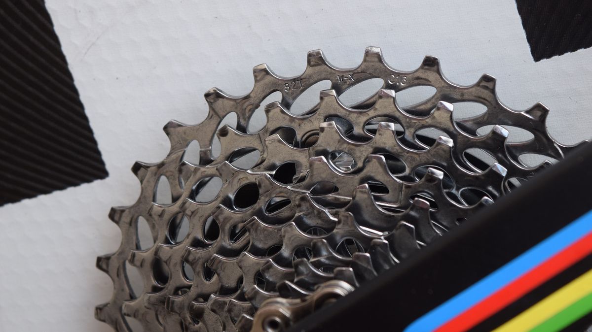 Despite the big front chainring, Martin also had a 32T biggest cog on his cassette