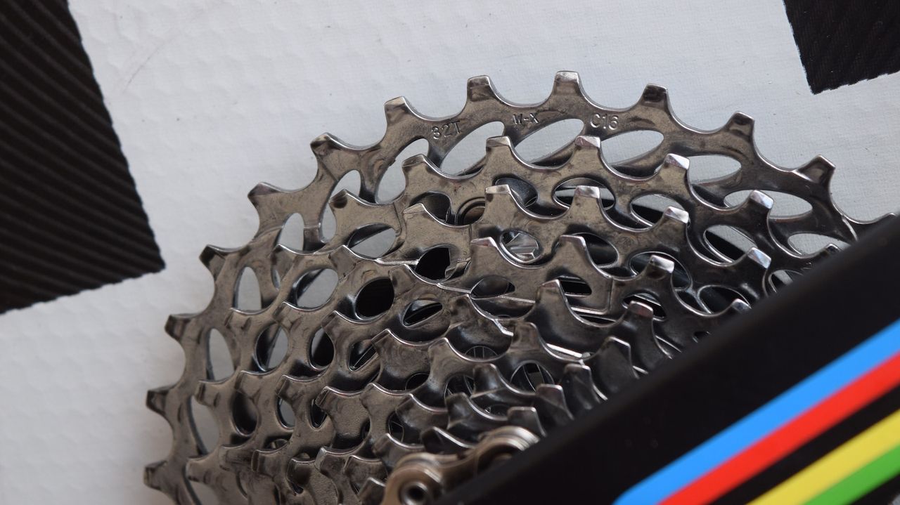 Despite the big front chainring, Martin also had a 32T biggest cog on his cassette