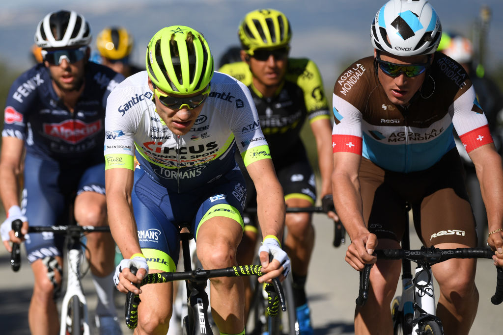 BEDA SPAIN FEBRUARY 21 Loc Vliegen of Belgium and Team Circus Wanty Gobert Silvan Dillier of Switzerland and Team Ag2R La Mondiale during the 66th Vuelta a Andaluca Ruta del Sol 2020 Stage 3 a 1769km stage from Jan to beda 727m VCANDALUCIA UCIProSeries on February 21 2020 in beda Spain Photo by David RamosGetty Images