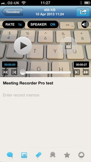 You can slow recordings down to as little as half-speed or increase playback rate up to two times the normal speed