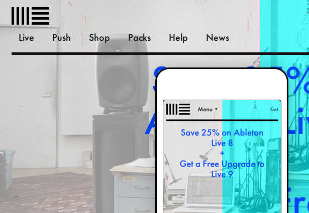 Best responsive websites: Ableton