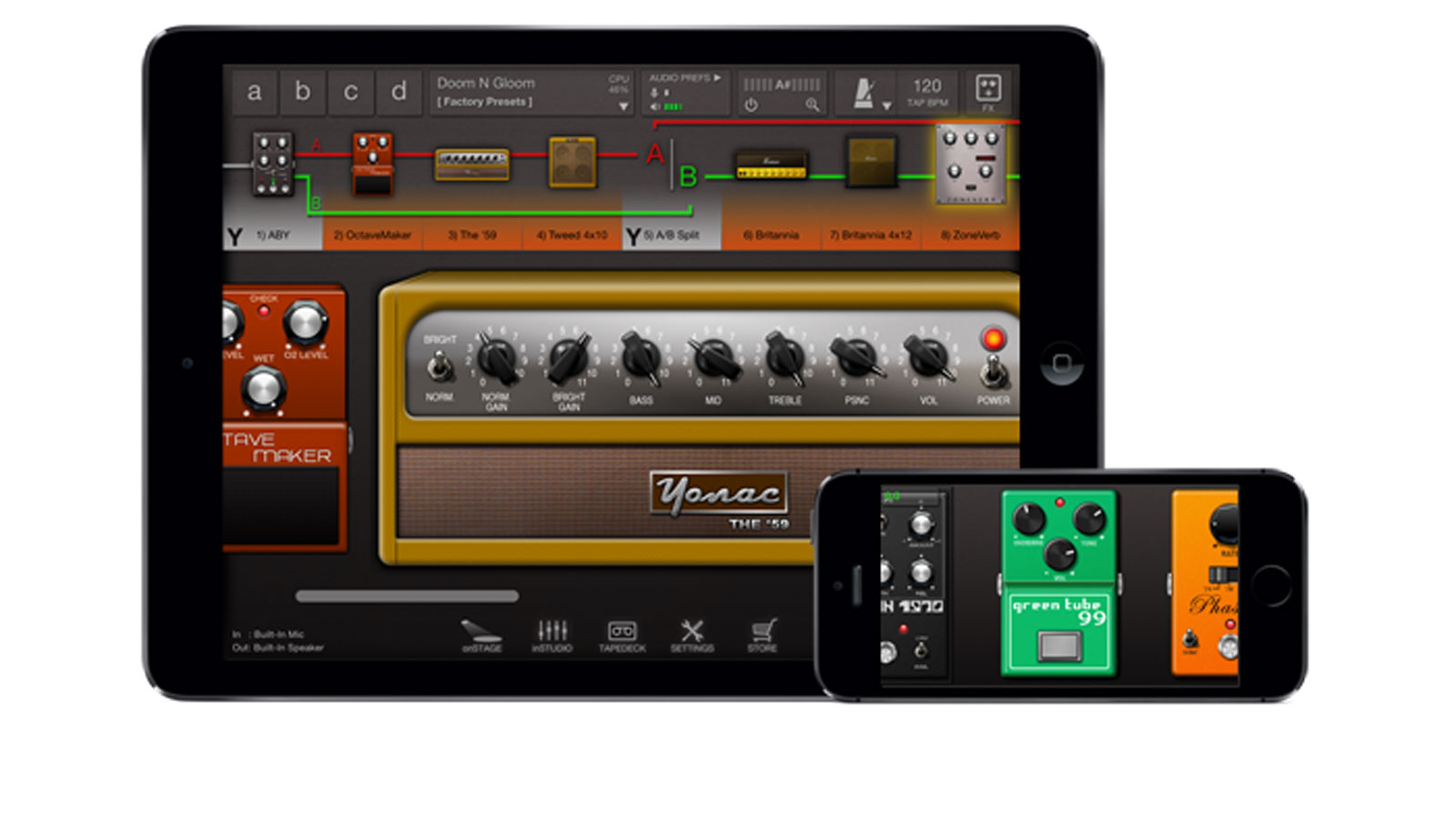 Tonestack can be expanded via in-app purchases to a selection of 24 amps