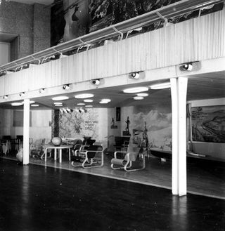 Artek furniture in the Finnish pavilion at the New York World’s Fair, 1939