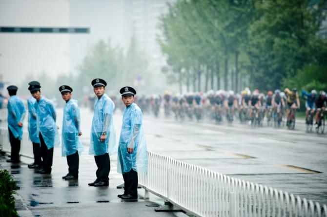 Chinese polices looking the race in Tour of China 2012