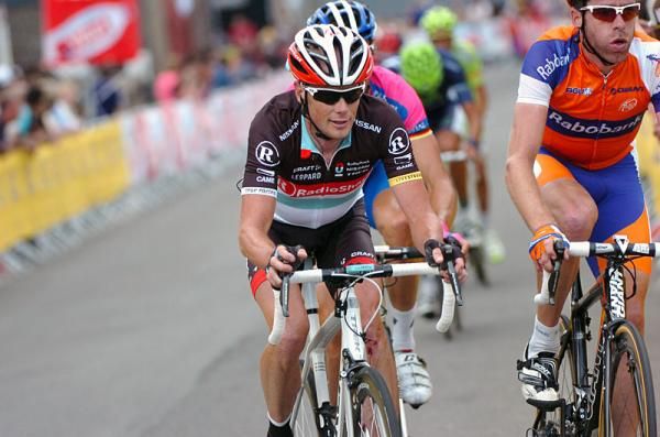 Chris Horner (RadioShack-Nissan) at the finish of stage 1 in Seraing, Belgium.