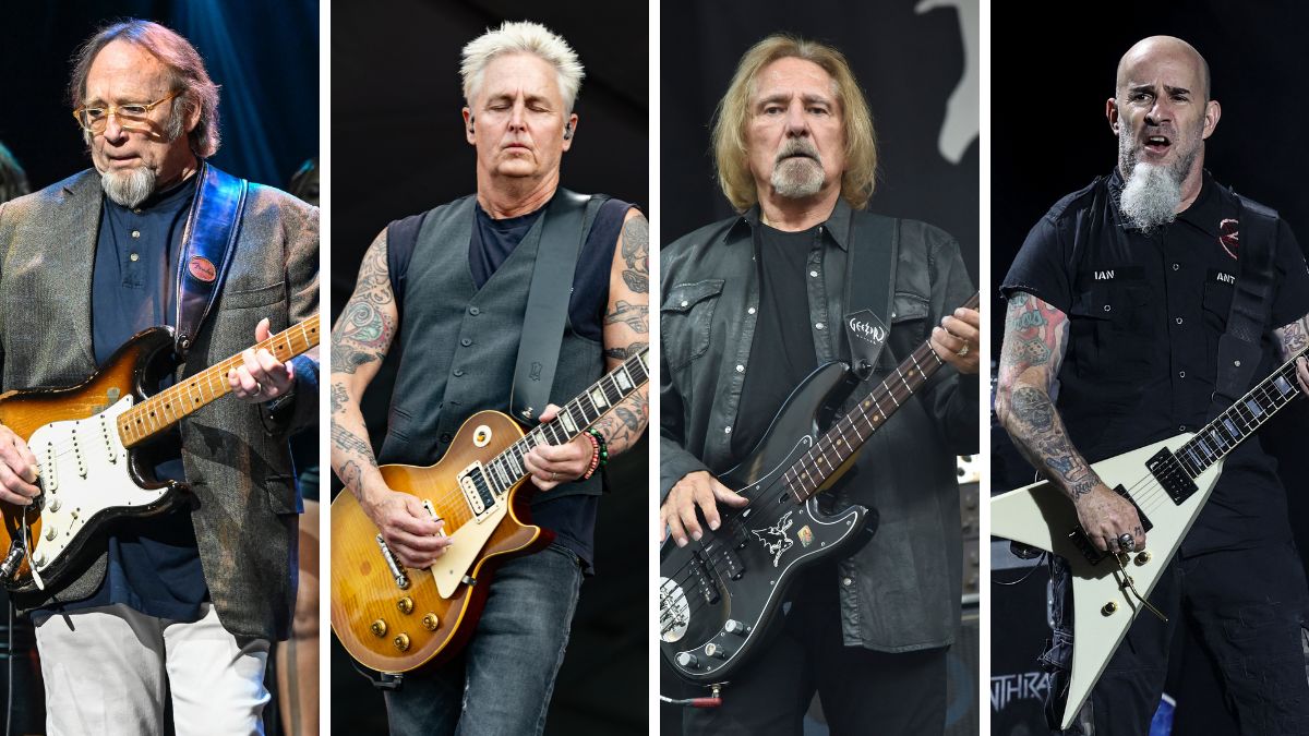 Collage of (L to R) Stephen Stills, Mike McCready, Geezer Butler and Scott Ian