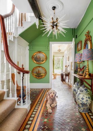 Chapel House Ambrice Miller hallway with green walls