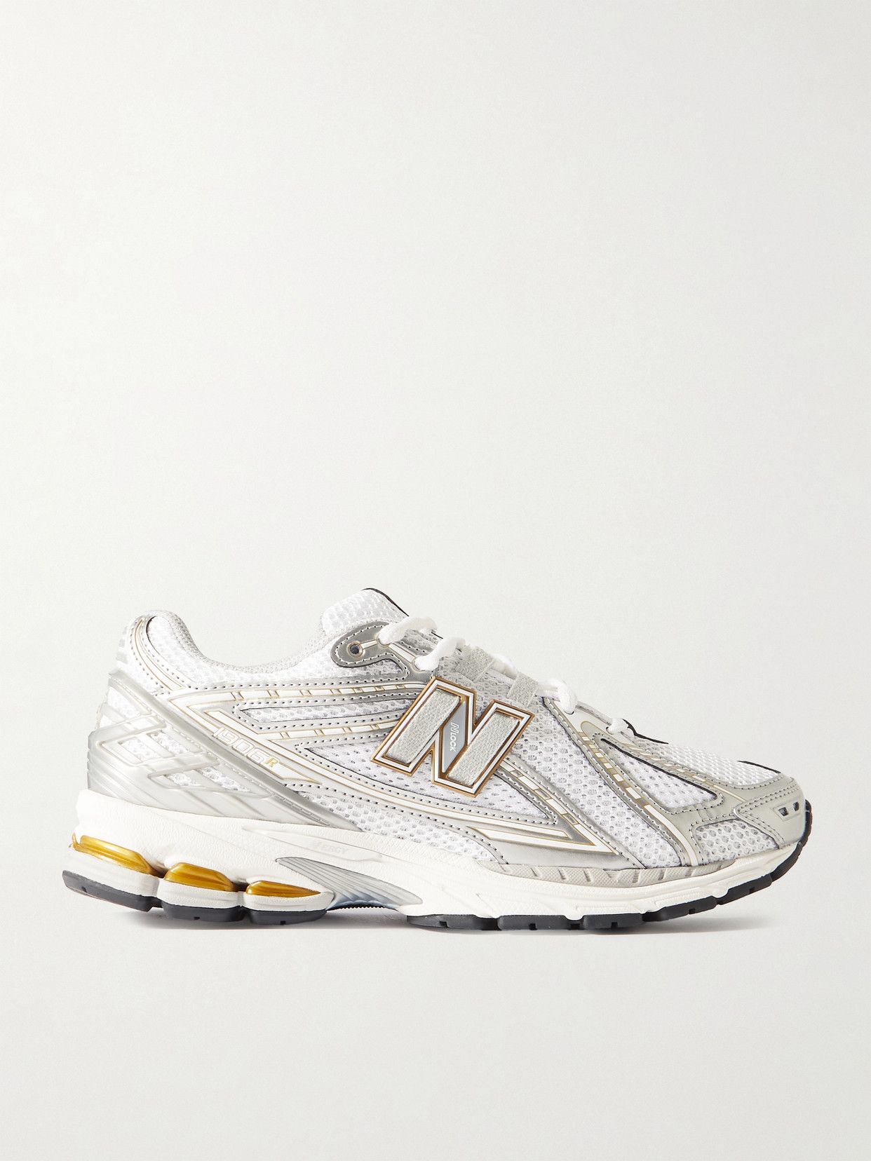 1906 Metallic Leather and Rubber-Trimmed Mesh Sneakers