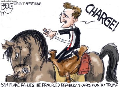 Political cartoon U.S. GOP Flake resignation