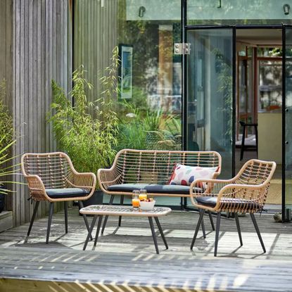 A contemporary rattan seating set